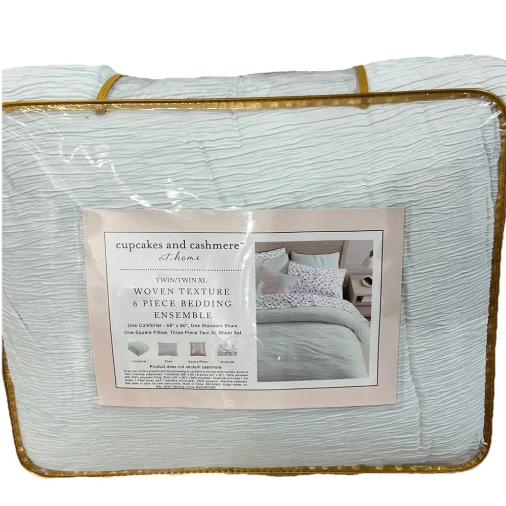 Cupcakes and Cashmere Blue Comforter Set with Sequin Pillow and Western Theme